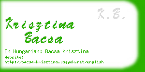 krisztina bacsa business card